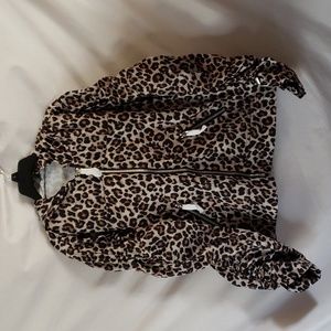 NEW Love Token Leopard Print Zip Hoodie